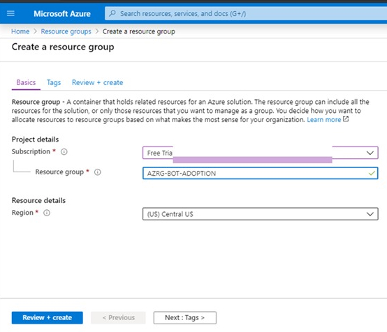 Create a resource group